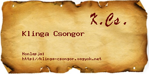 Klinga Csongor névjegykártya