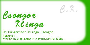 csongor klinga business card